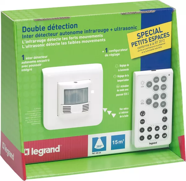 legrand-pr�t � poser d�tecteur eco 2 mosaic 048806 + t�l�commande 088235 (048829)