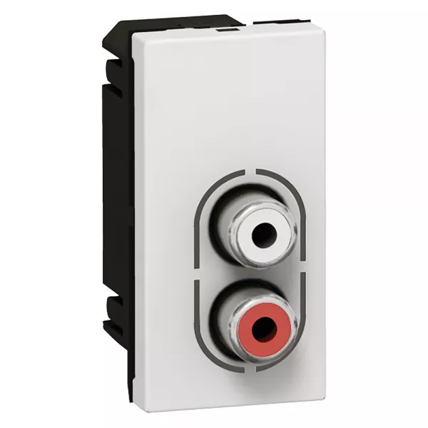 legrand-prise 2 rca femelle mosaic 1 module pour liaison audio st�r�o - blanc (078753)