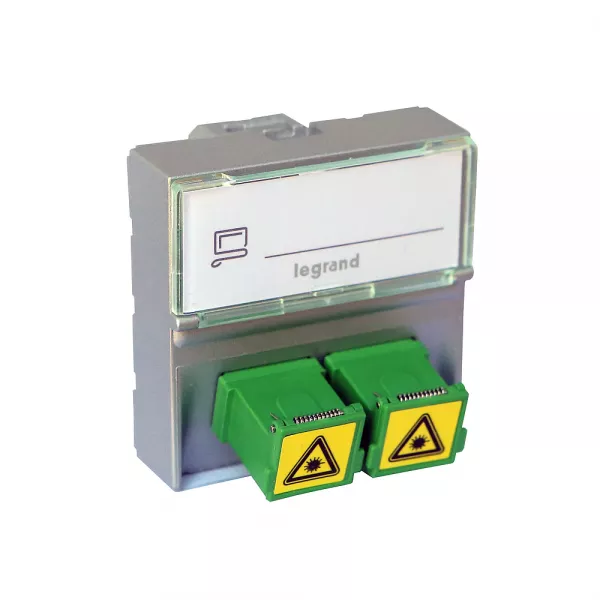 legrand-prise 2 travers�es fibre optique sc/apc simplex mosaic - 2 modules alu (079415l)