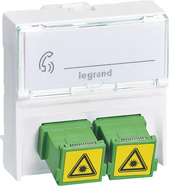 legrand-prise 2 travers�es fibre optique sc/apc simplex mosaic - 2 modules blanc (078614)