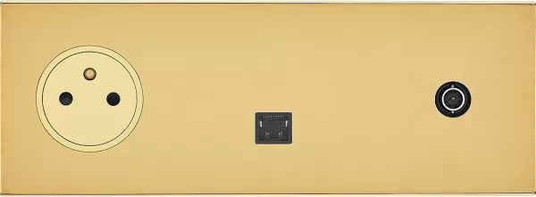 legrand-prise 2p+t, prise rj45 + prise t�l�vision -epure or miroir art d\'arnould (67737)