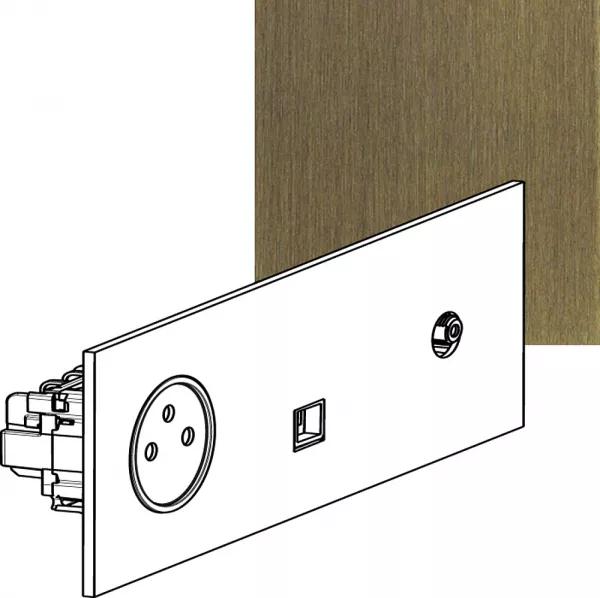 legrand-prise 2p+t, prise rj45 et prise t�l�vision - epure bronze art d\'arnould (67337)