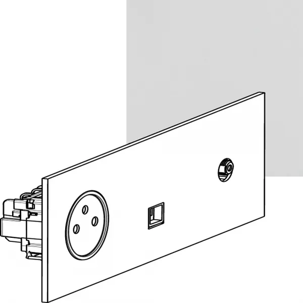 legrand-prise 2p+t, rj45 + prise t�l�vision - epure blanc satin art d\'arnould (67937)