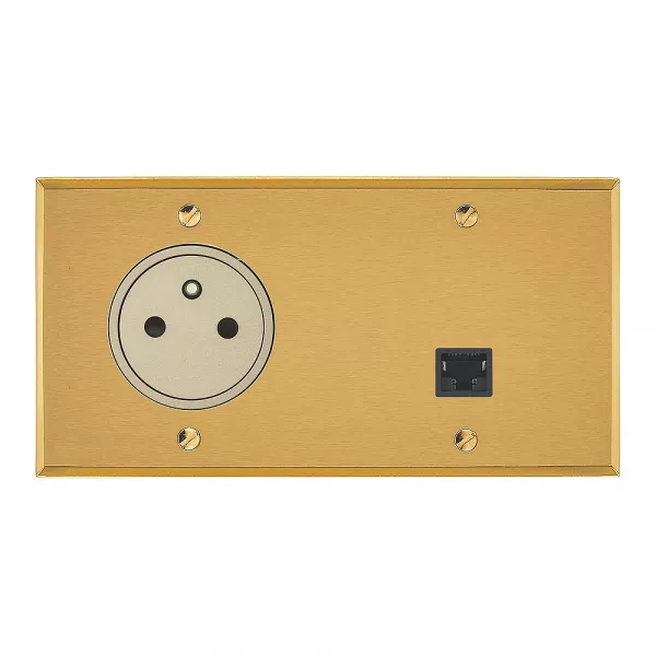 legrand-prise 2p+t 16a 250v + rj45 cat6 ftp - m�moire or bross� art d\'arnould (67238)