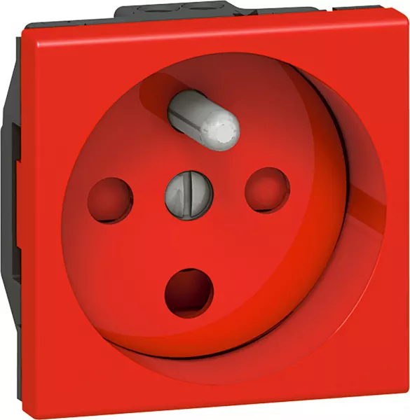 legrand-prise 2p+t � d�trompage mosaic avec connexion par bornes � vis 2 modules - rouge (077114)