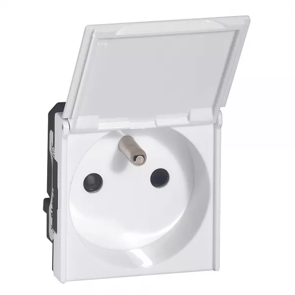 legrand-prise 2p+t avec volet mosaic 2 modules avec connexion bornes automatiques -blanc (077119)