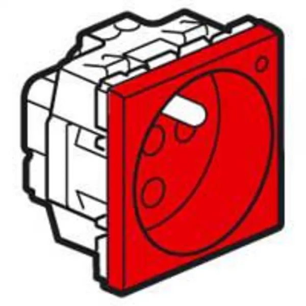 legrand-prise 2p+t d�trompage avec voyant mosaic bornes � vis - 2 modules rouge antimicr (077115)