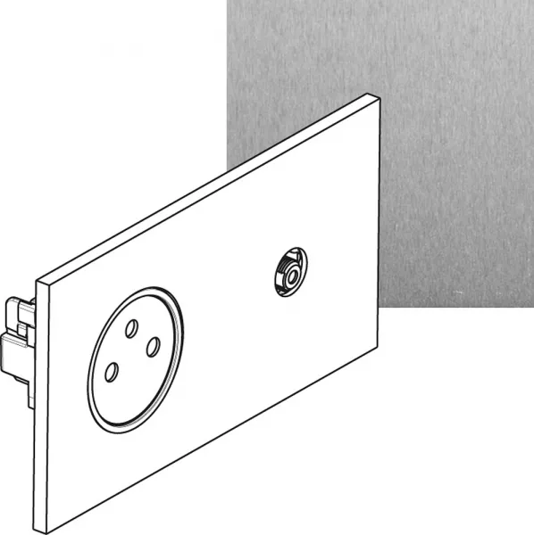legrand-prise 2p+t et prise t�l�vision - epure acier bross� art d\'arnould (67439)