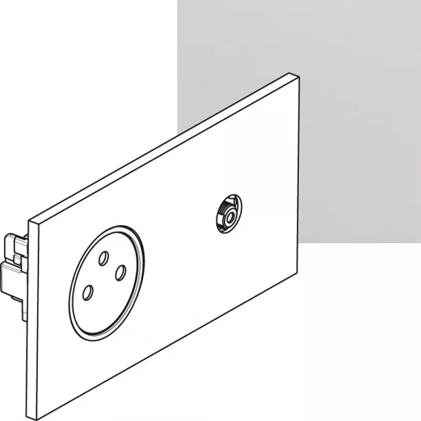 legrand-prise 2p+t et prise t�l�vision - epure acier miroir art d\'arnould (67639)