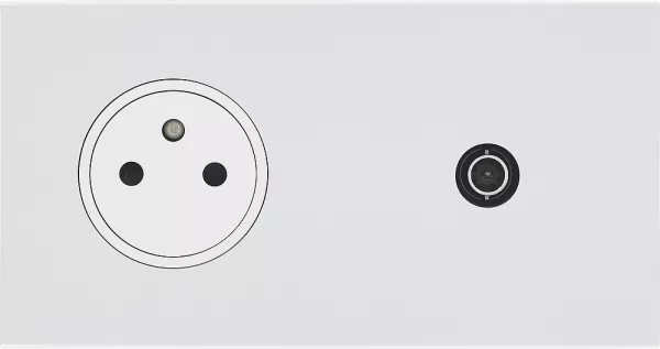 legrand-prise 2p+t et prise t�l�vision - epure blanc satin art d\'arnould (67939)