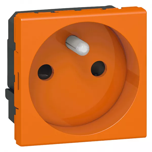 legrand-prise 2p+t mosaic connexion par bornes automatiques - 2mod orange antimicrobien (077117)