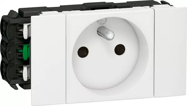 legrand-prise 2p+t mosaic soluclip pour goulotte � clippage direct 2 modules - blanc (077101)