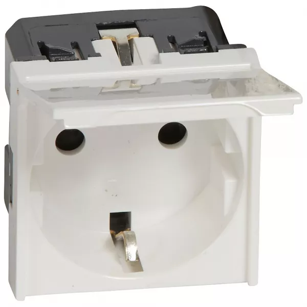 legrand-prise 2p+t standard germanique volet mosaic � vis 2 modules -blanc antimicrobien (077219)