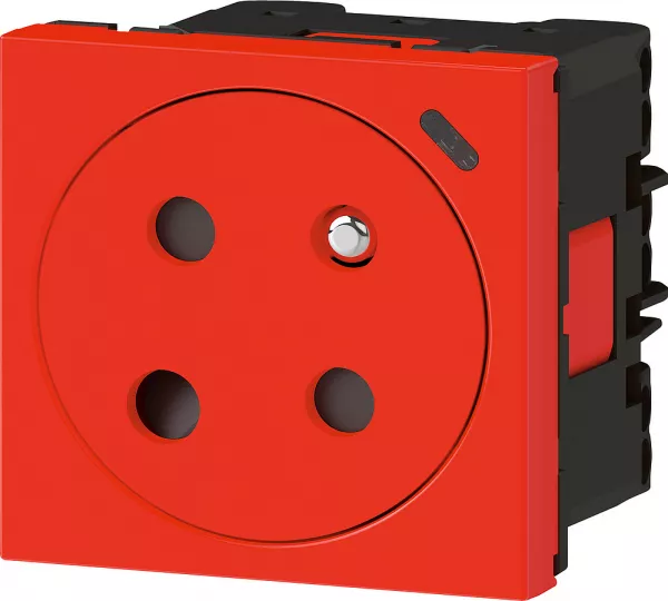 legrand-prise 2p+t surface � voyant � d�trompage mosaic link racc lat�ral 2 mod -rouge (077171l)