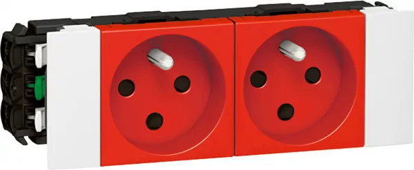 legrand-prise 2x2p+t � d�trompage mosaic soluclip goulotte clippage direct 4 modules (077122)