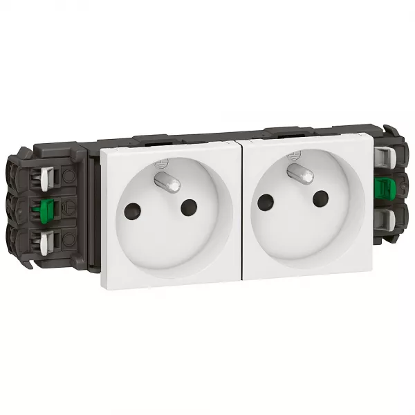 legrand-prise 2x2p+t mosaic pour goulotte dlp monobloc - 4 modules - blanc (077302)