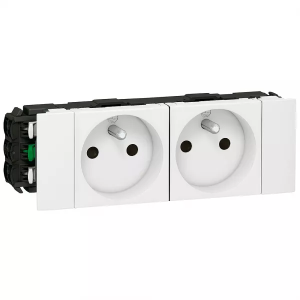legrand-prise 2x2p+t mosaic soluclip goulotte clippage direct 4 modules - blanc (077102)