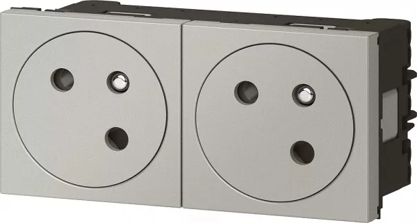 legrand-prise 2x2p+t surface mosaic link � raccordement lat�ral 4 modules - alu (079272l)