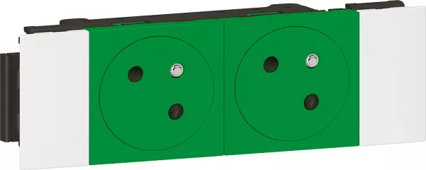 legrand-prise 2x2p+t surface mosaic soluclip goulotte clippage direct 4 modules - vert (077192l)