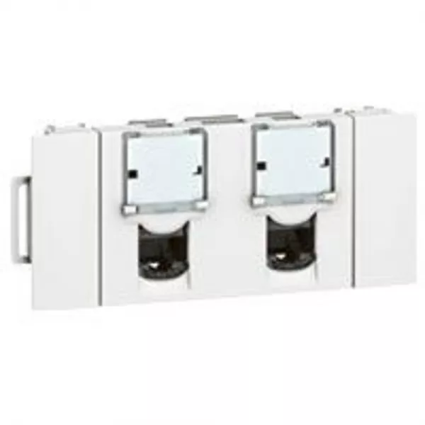legrand-prise 2xrj45 cat6 ftp mosaic soluclip goulotte clippage direct 3 modules - blanc (076546)