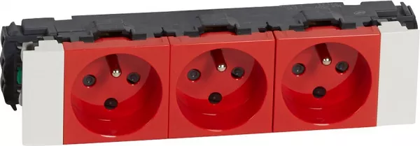 legrand-prise 3x2p+t � d�trompage mosaic soluclip goulotte clippage direct 6 modules (077123)