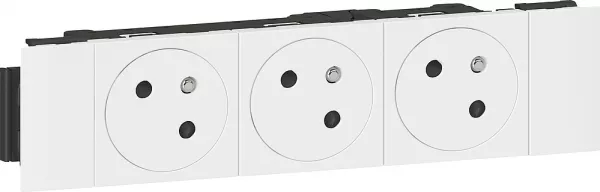 legrand-prise 3x2p+t surface mosaic soluclip goulotte clippage direct 6 modules - blanc (077103l)