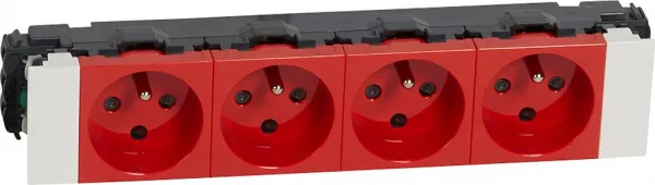 legrand-prise 4x2p+t d�trompage mosaic soluclip goulotte clippage direct 8 modules (077124)