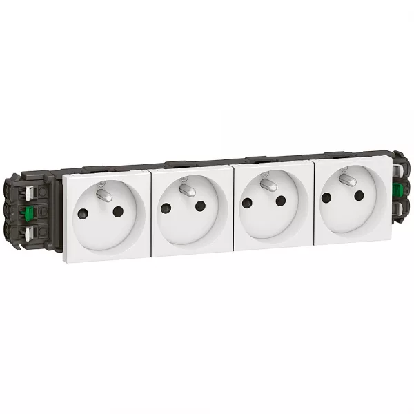 legrand-prise 4x2p+t mosaic pour goulottes dlp monobloc - 8 modules blanc (077304)