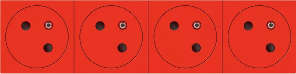 legrand-prise 4x2p+t surface mosaic link � raccordement lat�ral 8 modules - rouge (077174l)