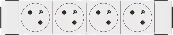 legrand-prise 4x2p+t surface mosaic soluclip goulotte clippage direct 8 modules - blanc (077104l)