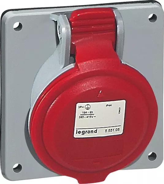 legrand-prise � entraxes unifi�s fixe p17 ip44 32a - 380v~ � 415v~ - 3p+t (555288)