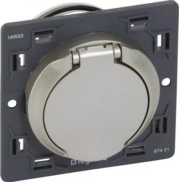 legrand-prise d\'aspiration centralis�e c�liane sans contact avec enjoliveur titane (067431)
