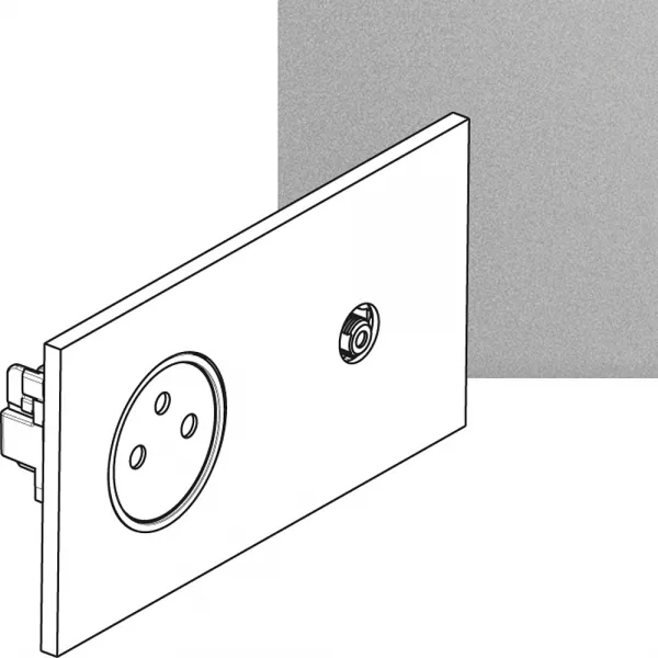 legrand-prise de courant 2p+t + prise t�l�vision epure acier satin art d\'arnould (67539)
