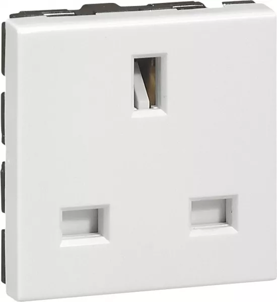 legrand-prise de courant 2p+t 13a standard britannique mosaic 2 modules - blanc (077505)
