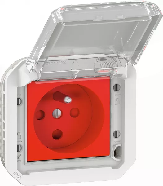 legrand-prise de courant 2p+t � d�trompage plexo composable gris (069553l)