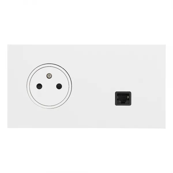 legrand-prise de courant 2p+t et prise rj45 - epure blanc satin art d\'arnould (67938)