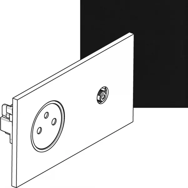 legrand-prise de courant 2p+t et prise t�l�vision - epure noir mat art d\'arnould (67839)