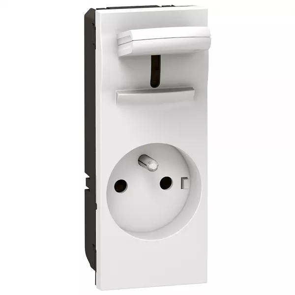 legrand-prise de courant 2p+t manipulation facile mosaic 5 modules - blanc antimicrobien (077131)