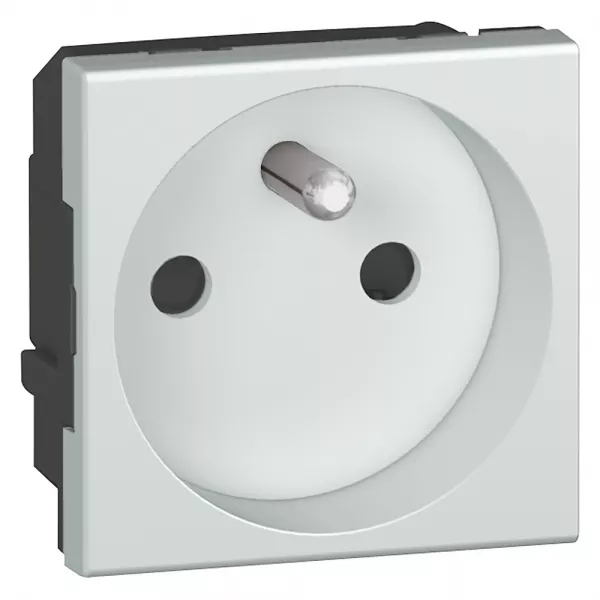 legrand-prise de courant 2p+t mosaic 2 modules avec connexion bornes automatiques - alu (079271)