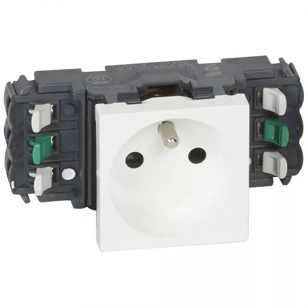 legrand-prise de courant 2p+t mosaic 2 modules pour goulottes dlp monobloc - blanc (077301)