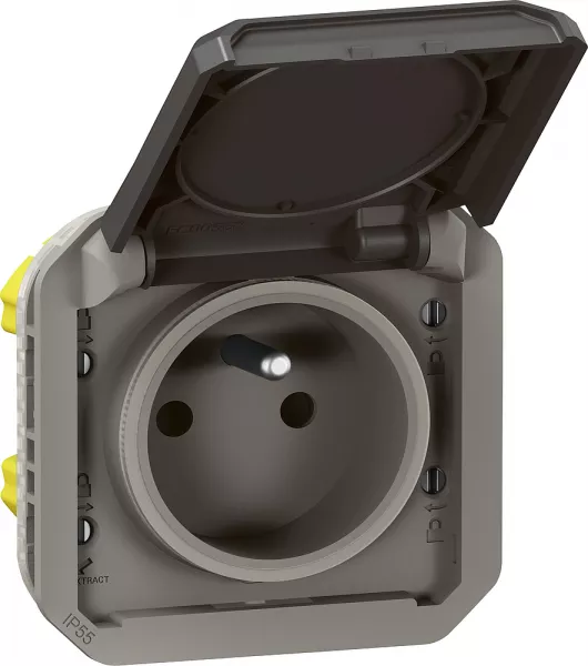legrand-prise de courant 2p+t plexo composable anthracite (069891l)