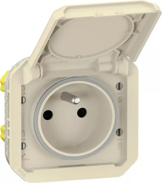 legrand-prise de courant 2p+t plexo composable sable (069828l)
