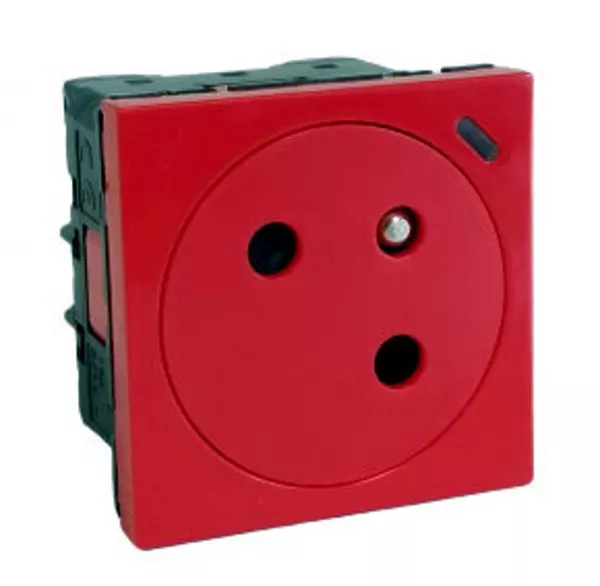 legrand-prise de courant 2p+t surface � voyant mosaic link 2 mod - rouge antimicrobien (077195l)