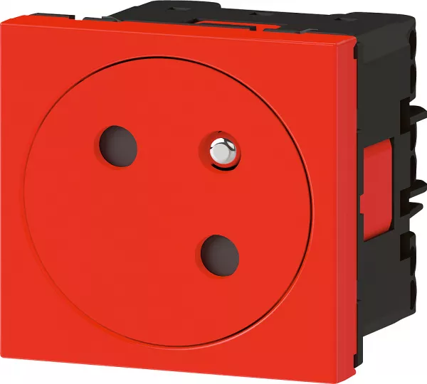 legrand-prise de courant 2p+t surface mosaic link raccordement lat�ral 2 modules - rouge (077118l)