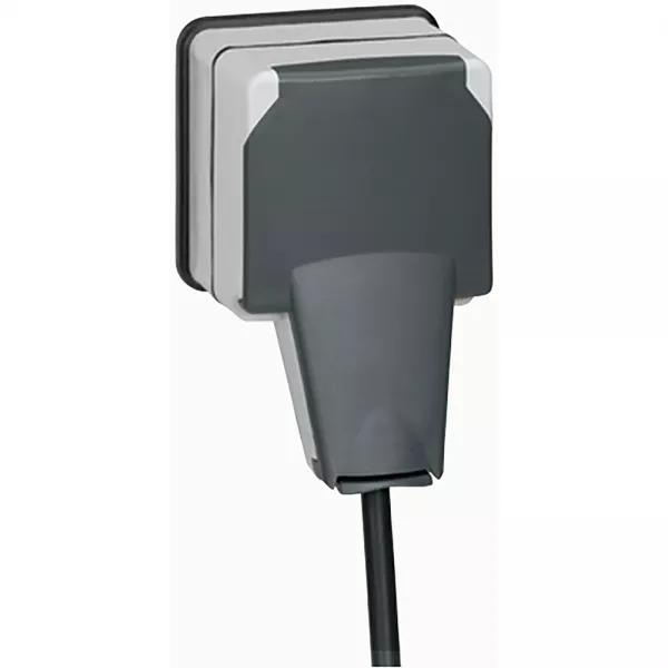 legrand-prise de courant 2p+t volet ip66 fiche engag�e plexo complet 16a 250v~ - gris (090465)