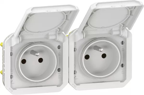 legrand-prise de courant 2x2p+t horizontale plexo composable blanc (069642l)