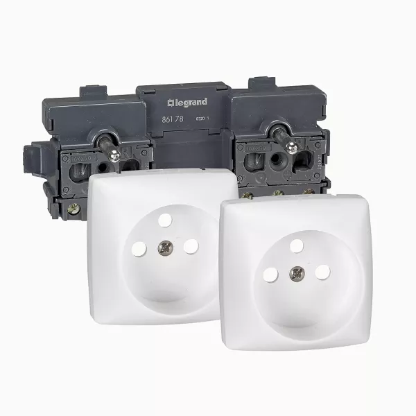 legrand-prise de courant 2x2p+t pr�c�bl�e appareillage saillie composable - blanc (086178)