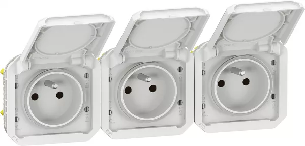 legrand-prise de courant 3x2p+t horizontale plexo composable blanc (069644l)