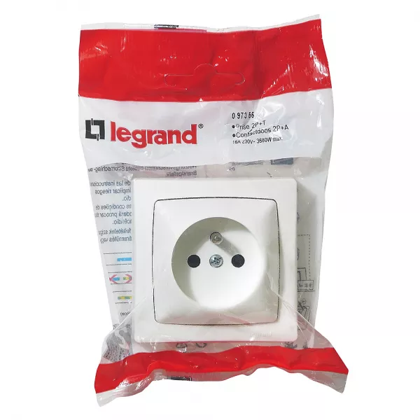 legrand-prise de courant avec terre appareillage saillie - brochable - blanc (097356)