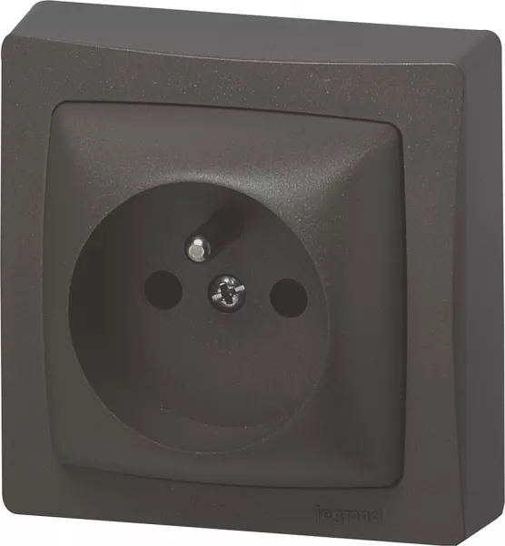 legrand-prise de courant avec terre appareillage saillie bornes auto - marron (097631)
